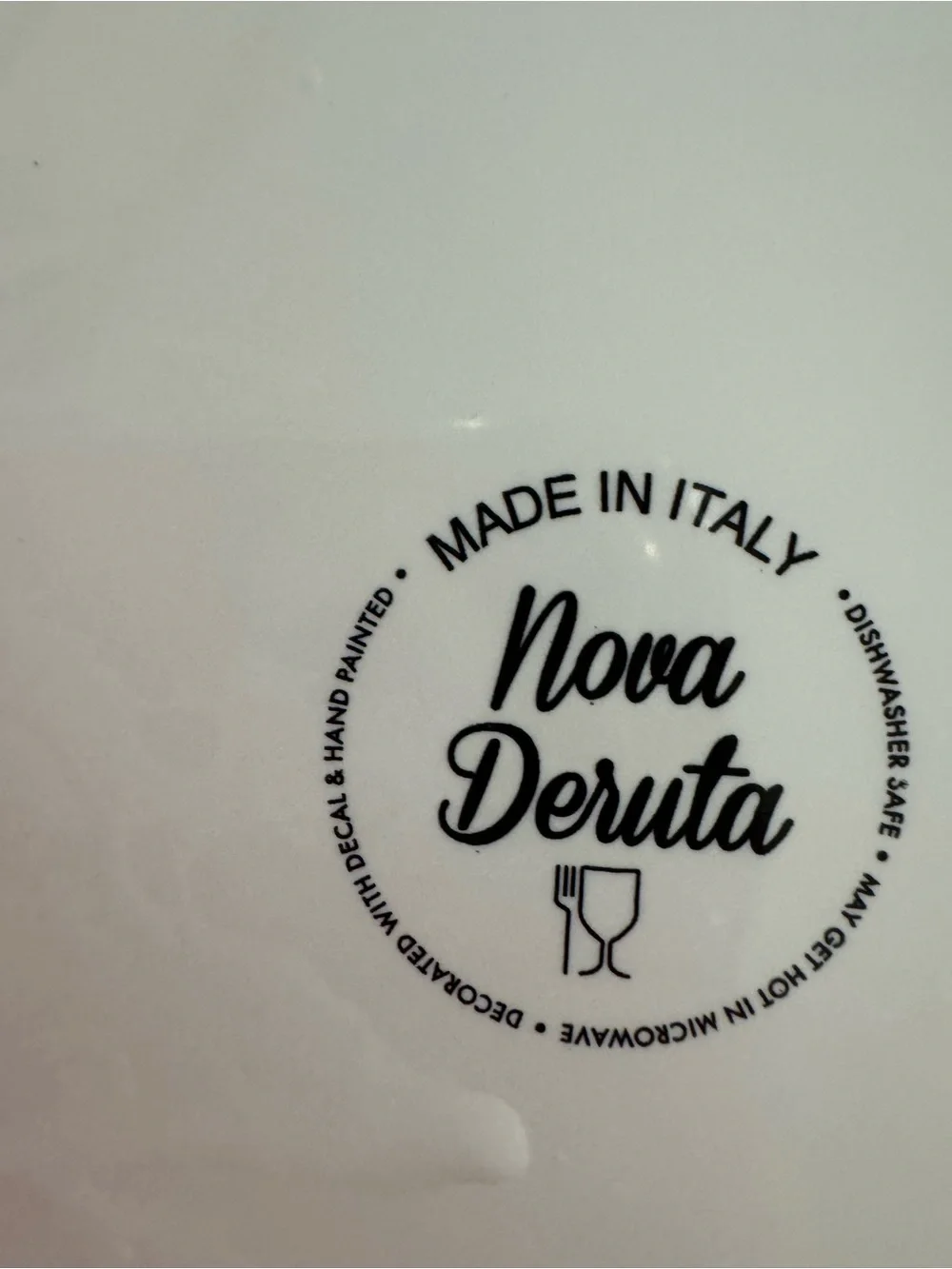 Italian 2 piece ceramic rectangle tray and oval tray